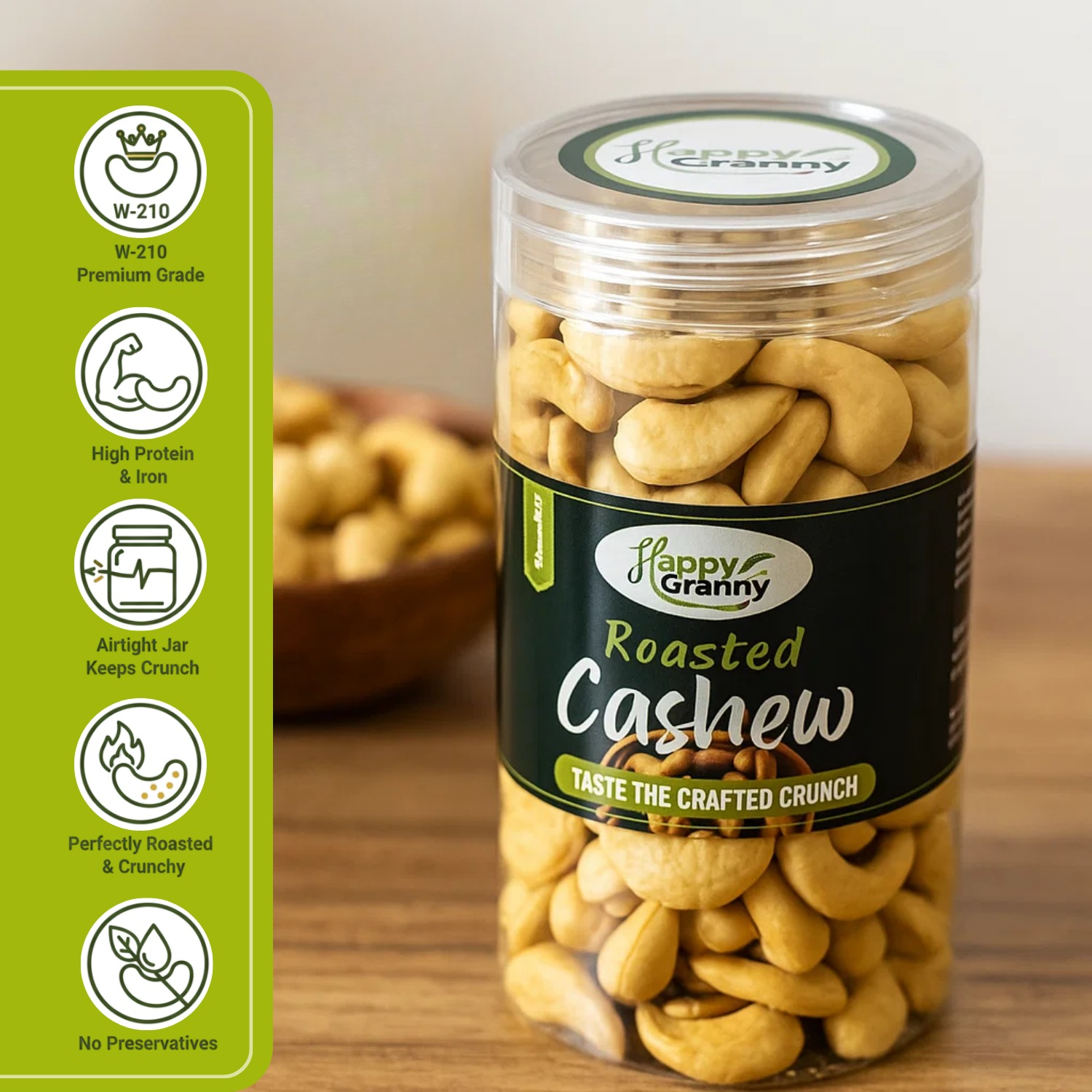 Happy Granny Roasted Cashews in Ghaziabad: Perfect Snacking Option -  - Buy Online at DEVRAGINI ENTERPRISES