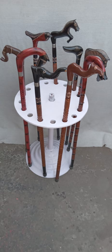 Handcrafted Wooden Walking Cane Set in Nagina Keyed with Animal Handles -  - Buy Online at NOBEL HANDICRAFTS