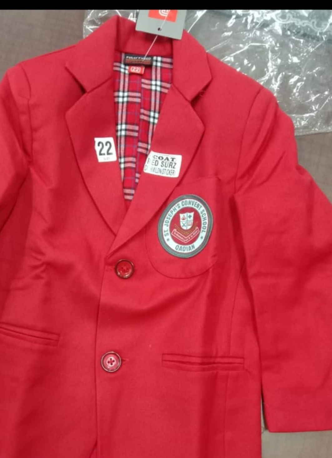 St. Joseph's Convent School Red School Blazer in Gurdaspur - Emblem Included-https://media.vyaparify.com/vcards/products/451881/product_1765532173_693be20d5092c.png Image