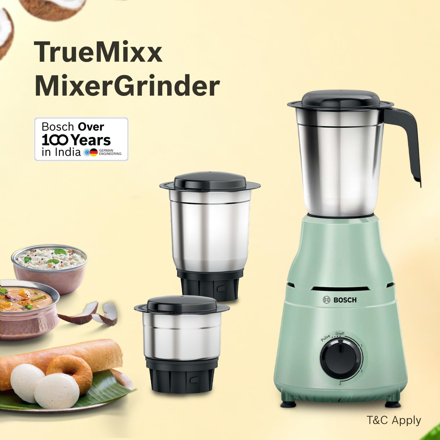 BOSCH Mixer Grinder in Bengaluru: 750W 3 Jar Green for Efficient Cooking - Image 1