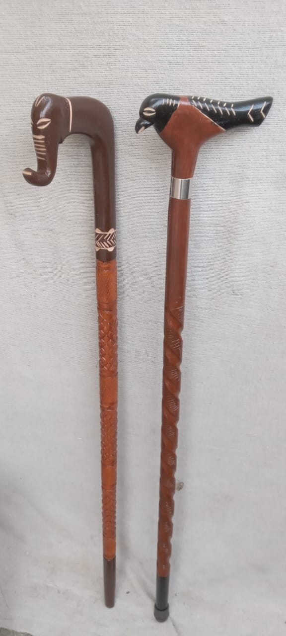 Handcrafted Wooden Walking Canes in Nagina Key Feature: Decorative Animal Head Handles -  - Buy Online at NOBEL HANDICRAFTS
