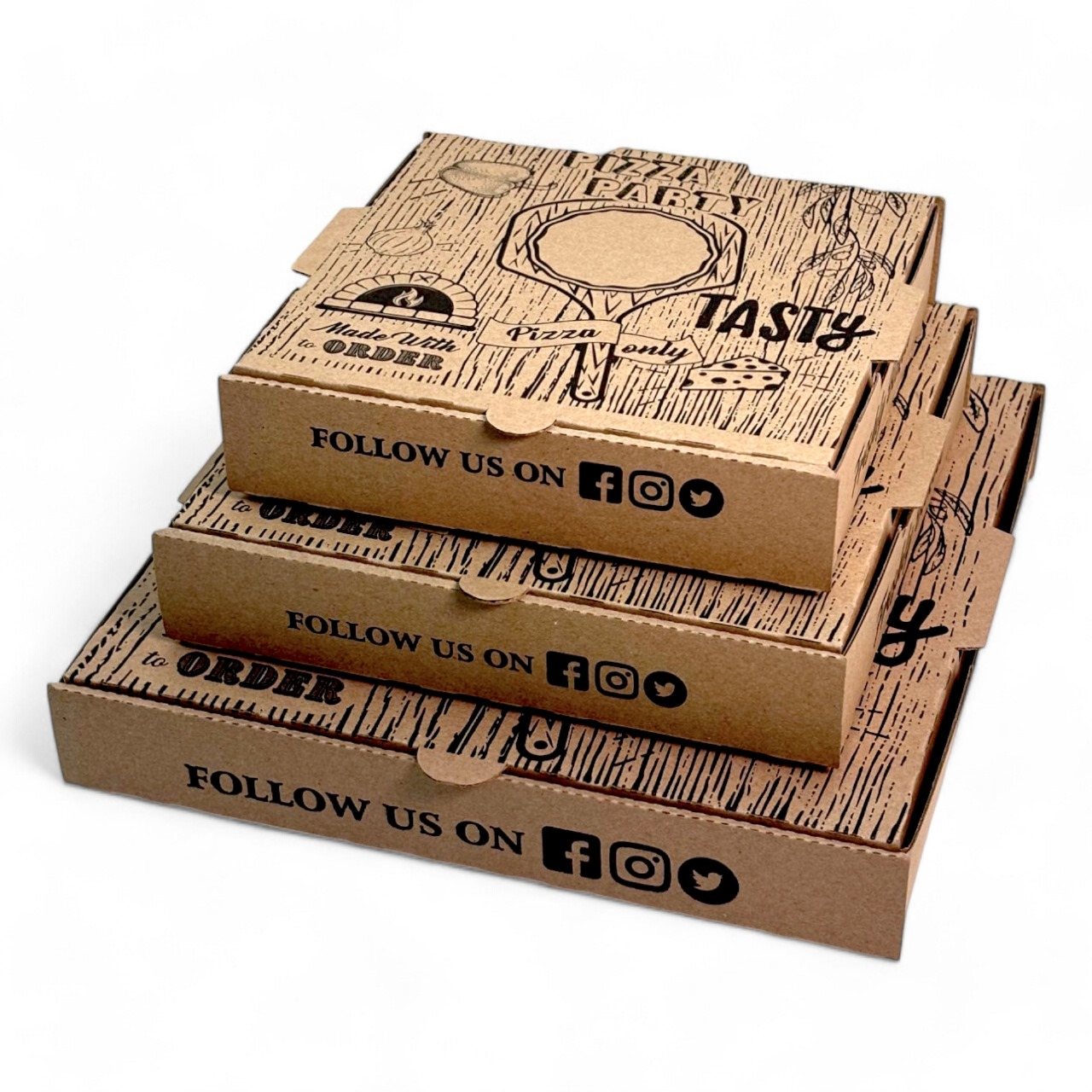  Premium brown Pizza box for sale DISPOSABLE MART DISPOSABLE MART  BHARWALIA BUZURG  ON AZAD CHOWK CHILMAPUR ROAD TARAMANDAL LANDMARK NEAR SHIV MANDIR CHILMAPUR ROAD