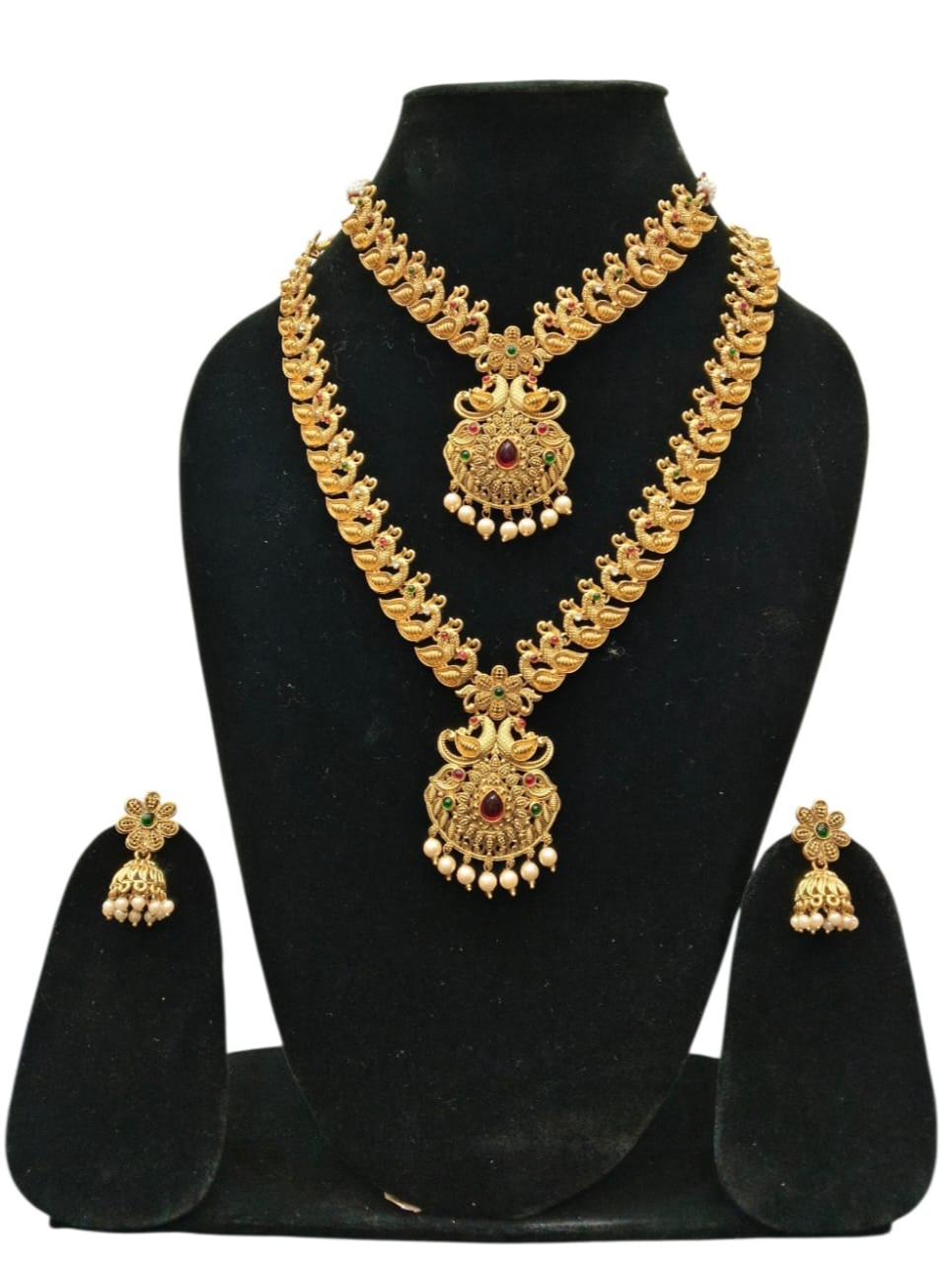  Antique Gold Finish Jewelry Set in Bangalore - Elegant Peacock & Paisley Design LUCKY COLLECTIONS NO 334 M 1ST FLOOR 5TH CROSS ROAD MKS LAYOUT DK SANDRA GOVT HIGH SCHOOL DODDAKALLASANDRA LANDMARK BESIDE GOVT HIGH SCHOOL 80FEET ROAD ANJ