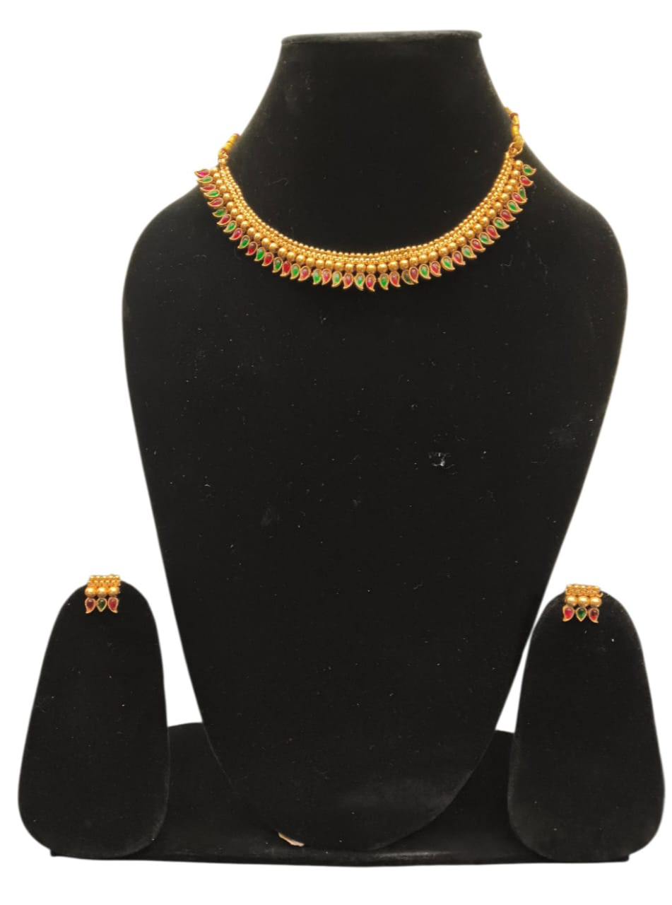  Traditional Leaf Design Temple Choker Necklace LUCKY COLLECTIONS NO 334 M 1ST FLOOR 5TH CROSS ROAD MKS LAYOUT DK SANDRA GOVT HIGH SCHOOL DODDAKALLASANDRA LANDMARK BESIDE GOVT HIGH SCHOOL 80FEET ROAD ANJ