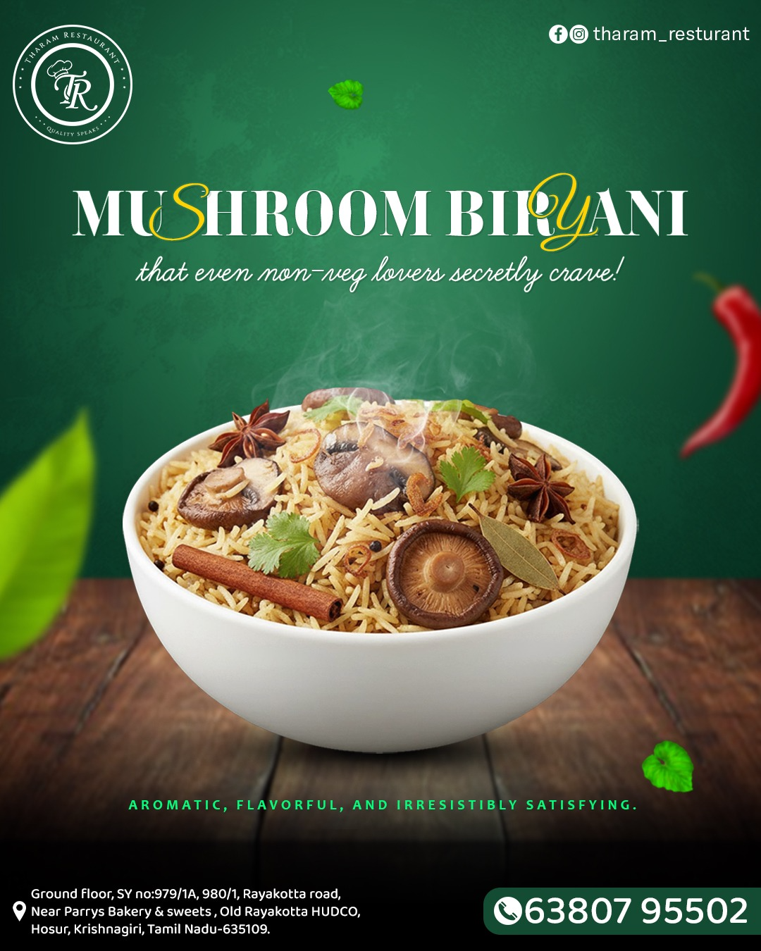 Briyani Mushroom in Hosur: Aromatic Vegetarian Delight-https://media.vyaparify.com/vcards/products/456650/product_1765884308_69414194b4f0d.png Image