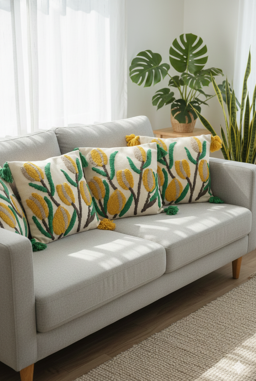 Home Decor Tufted Cushion Cover in Camp: Luxurious and Elegant - Image 1