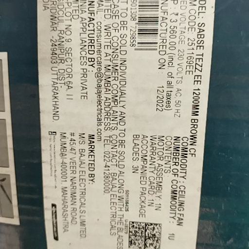 Bajaj CEILING FAN 1200mm sabse tezz ee - Image 1