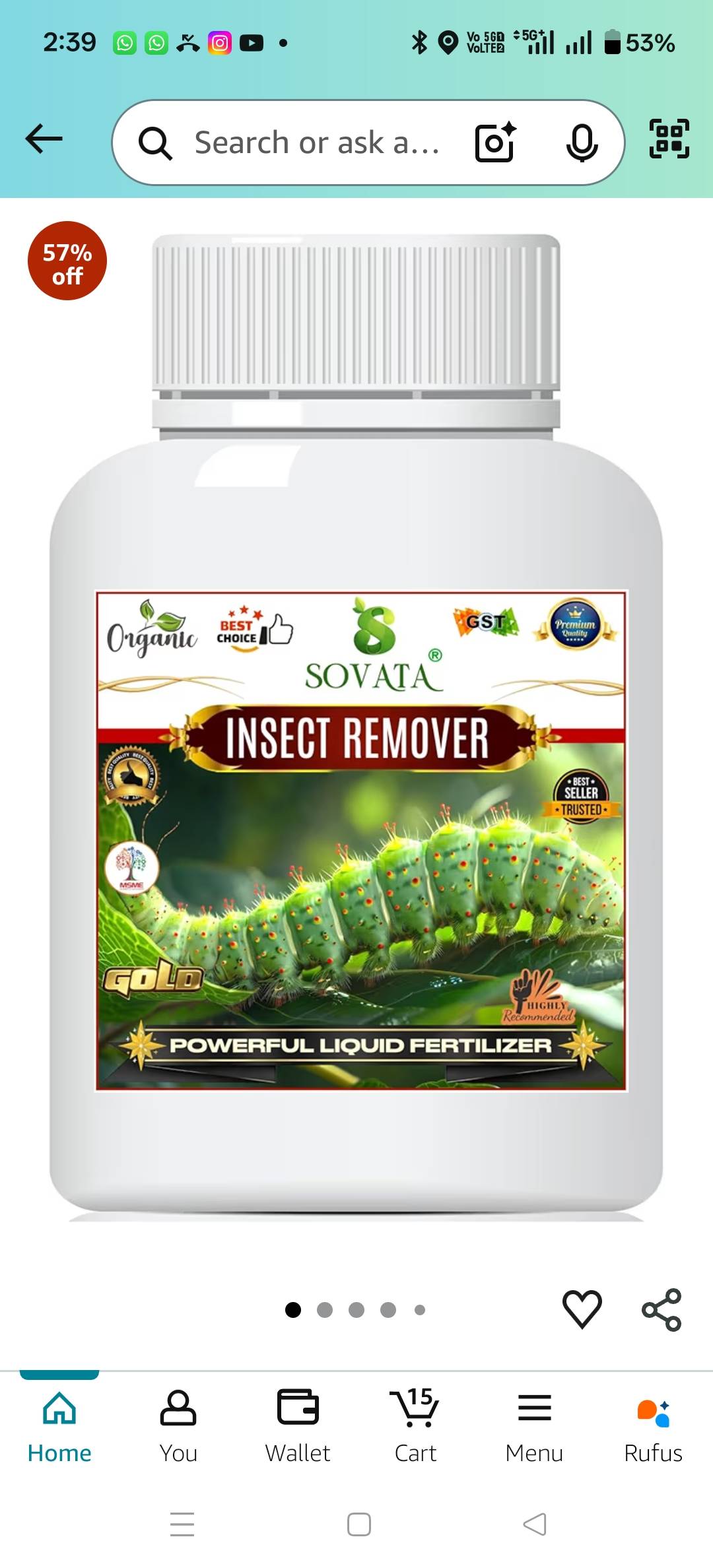 Sovata Insect Remover Liquid Fertilizer in Fatehgarhpanjtoor - Organic Pest Control-https://media.vyaparify.com/vcards/products/460605/product_1766056099_6943e0a38a647.png Image
