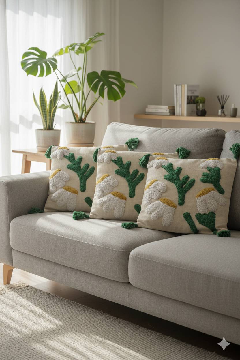  Cushion Cover in Camp: Tufting Cushion Cover for Elegant Home Decor SHANVIKAS DREAM DECOR B 17 WING CLOVERCENTER SHOPPINGARCADE BABASAHEB AMBEDKAR PATH CAMP