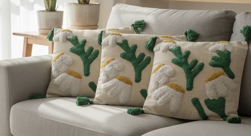 Cushion Cover in Camp: Tufting Cushion Cover for Elegant Home Decor - Image 1