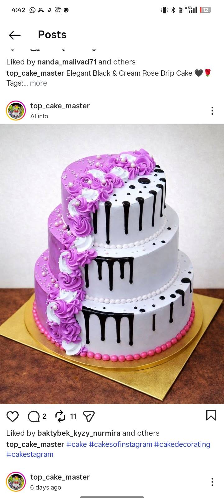 Drip Cake in Pandariya: Elegant Black & Cream Rose with Artistic Design-https://media.vyaparify.com/vcards/products/466387/product_1766491335_694a84c7d653e.png Image