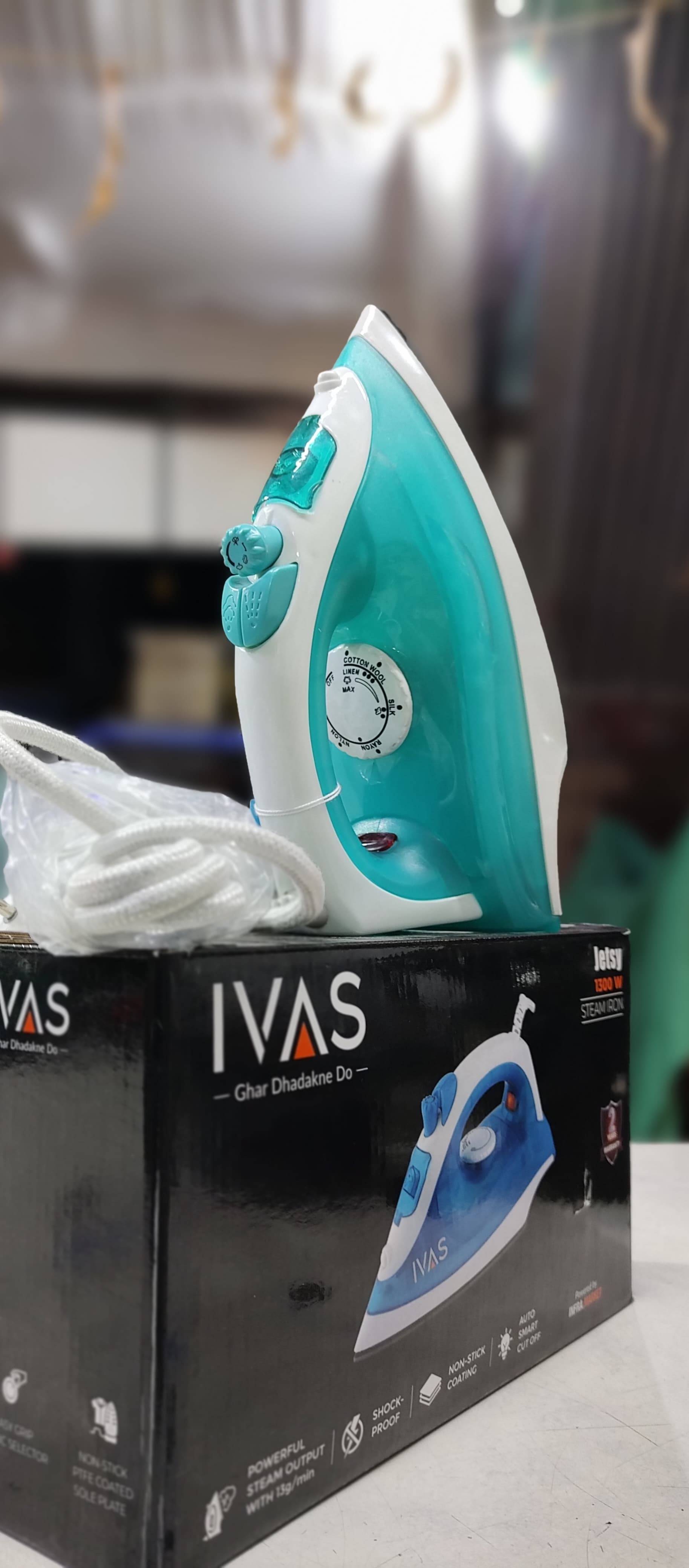  IVAS Jetsy 1300W Steam Iron in Bilaspur - Powerful Steam Output ADARSH ELECTRONICS AND ELECTRICALS ADARSH ELECTRONICS AND ELECTRICALS SEEPAT ROAD BAJRANG CHOWK RAJ KISHORE NAGAR BILASPUR 495006 LANDMARK Near Hanuman Mandir