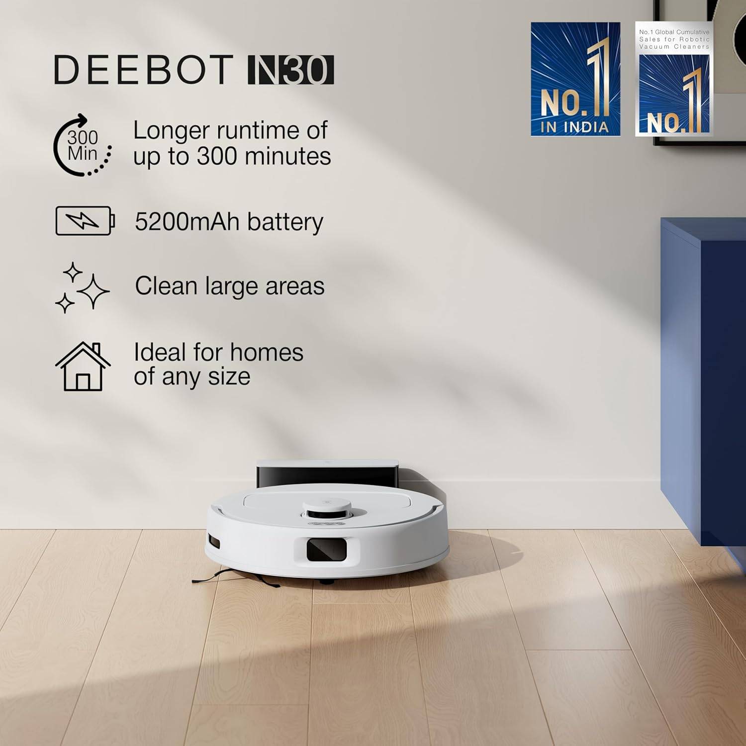 ECOVACS DEEBOT N30 Robot Vacuum Cleaner & Mop in Bengaluru - Powerful Suction - Image 1