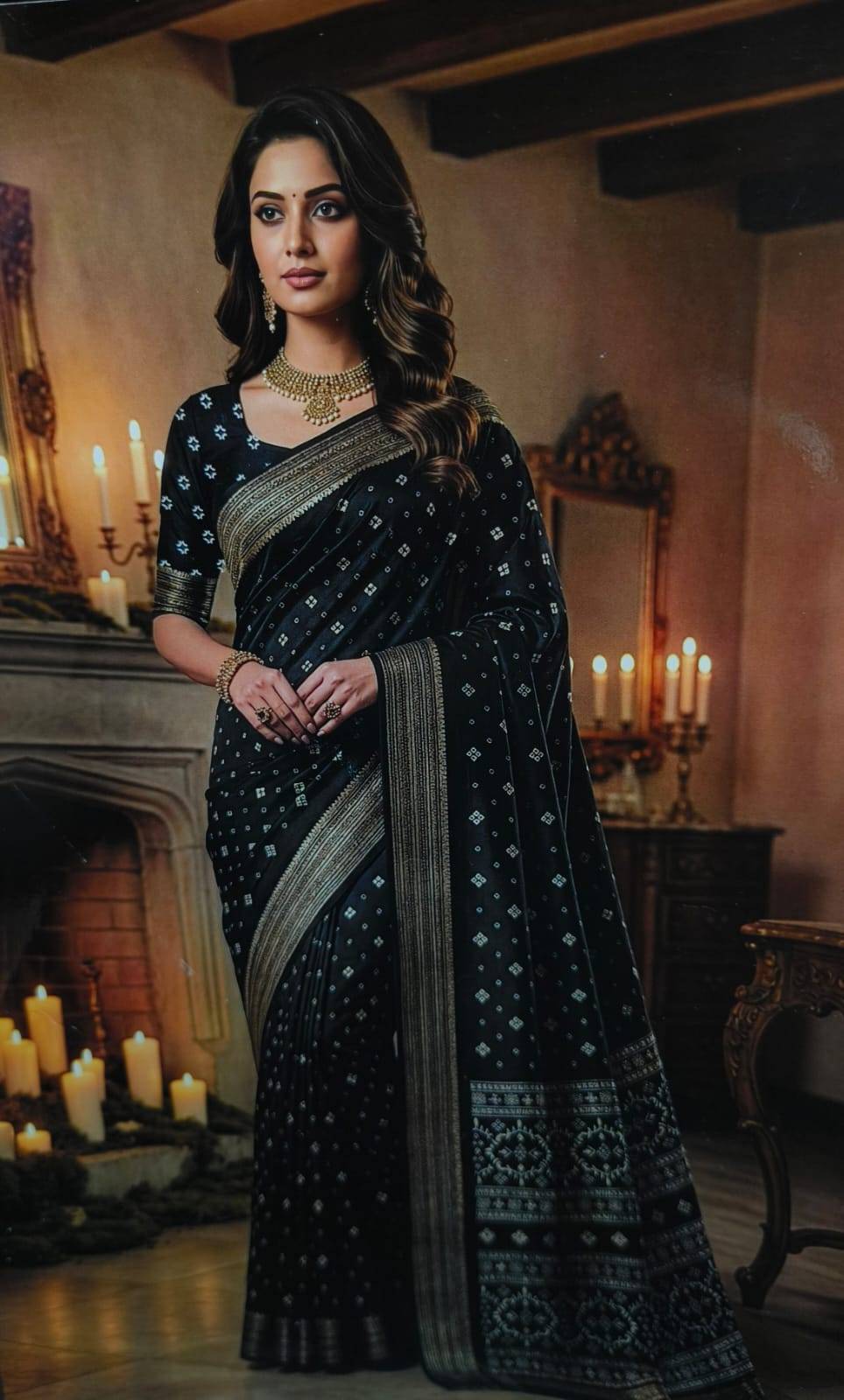  Saree Red Chilli Black Saree in Mumbai - Elevate Your Makar Sankranti Look BANJARA COLLECTION SHOP NO C 7 MADHUBANCHAWL MJASROAD JOGESHWARI EAST NEAR MAHARAJA BHAVAN