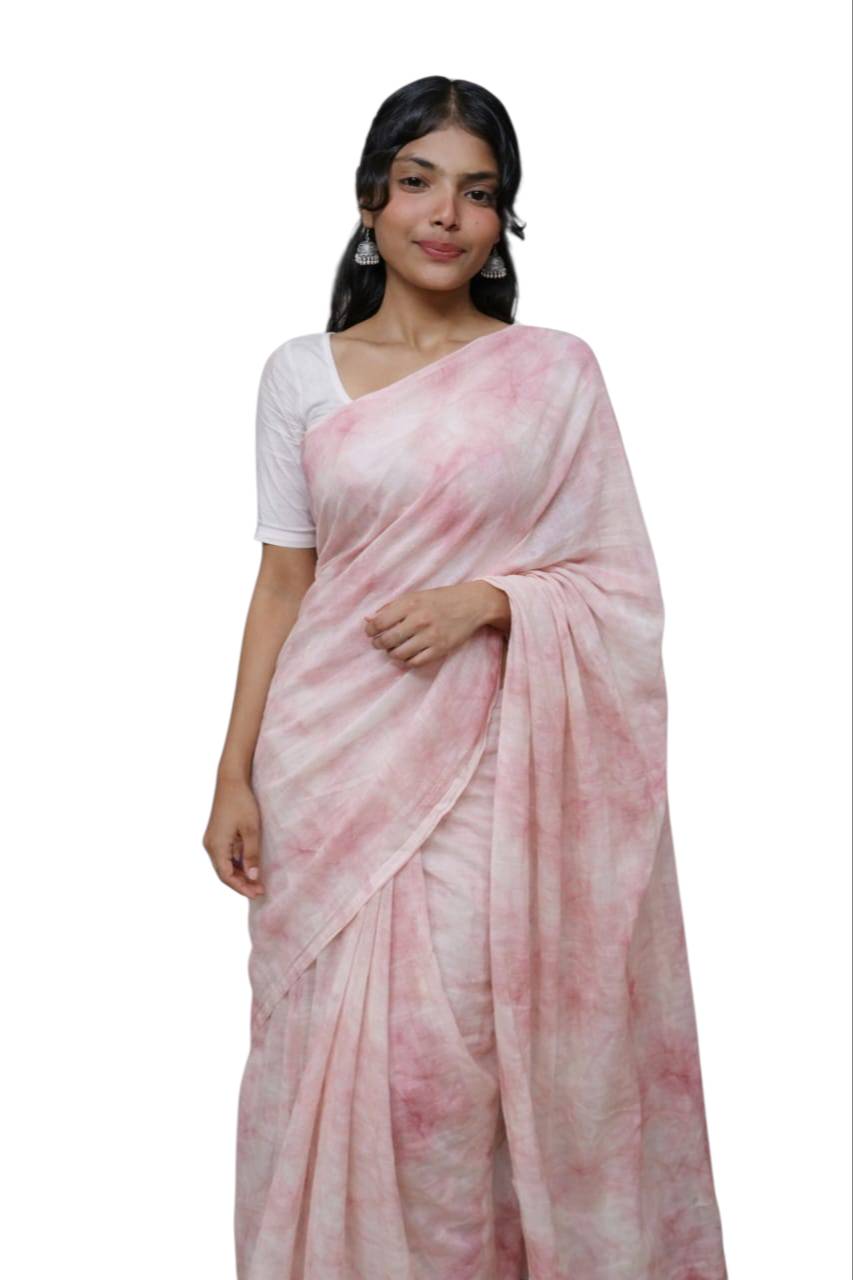 Cotton Saree tie dyed with Hibiscus and Manjishta-https://media.vyaparify.com/vcards/products/469156/product_1766760533_694ea055c4383.png Image