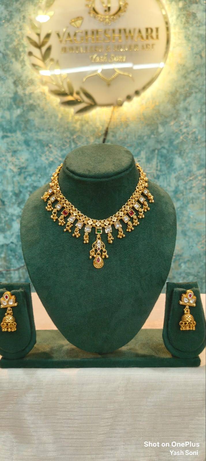  Vagheshwari Jeweller and Silver Art Elegant Gold Plated Necklace Set in Garhi Banswara Rajasthan Intricate Design YASH SONI Vagheshwari  Jeweller And  Silver Art Near By Old State Bank Of India Partapur Tehsil Garhi Banswara Rajasthan