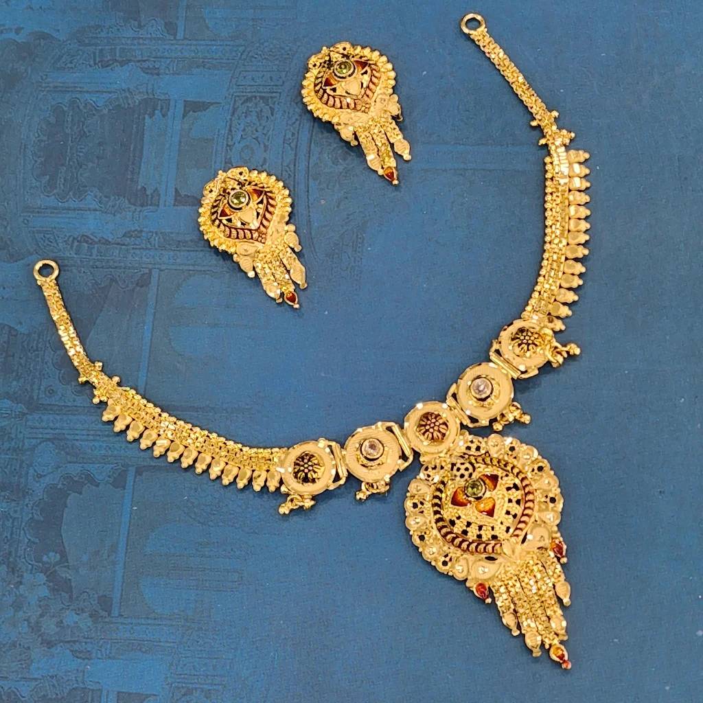  Keshav Jawellers Traditional Bridal Necklace Set in Mahangi Lal Gali - Elegant Gold-Plated Design AJIT KUMAR Keshav Jawellers  Mahangi Lal Gali  Near Of Hanuman Mandir  Mahangi Lal Gali  Near Of Hanuman Mandir