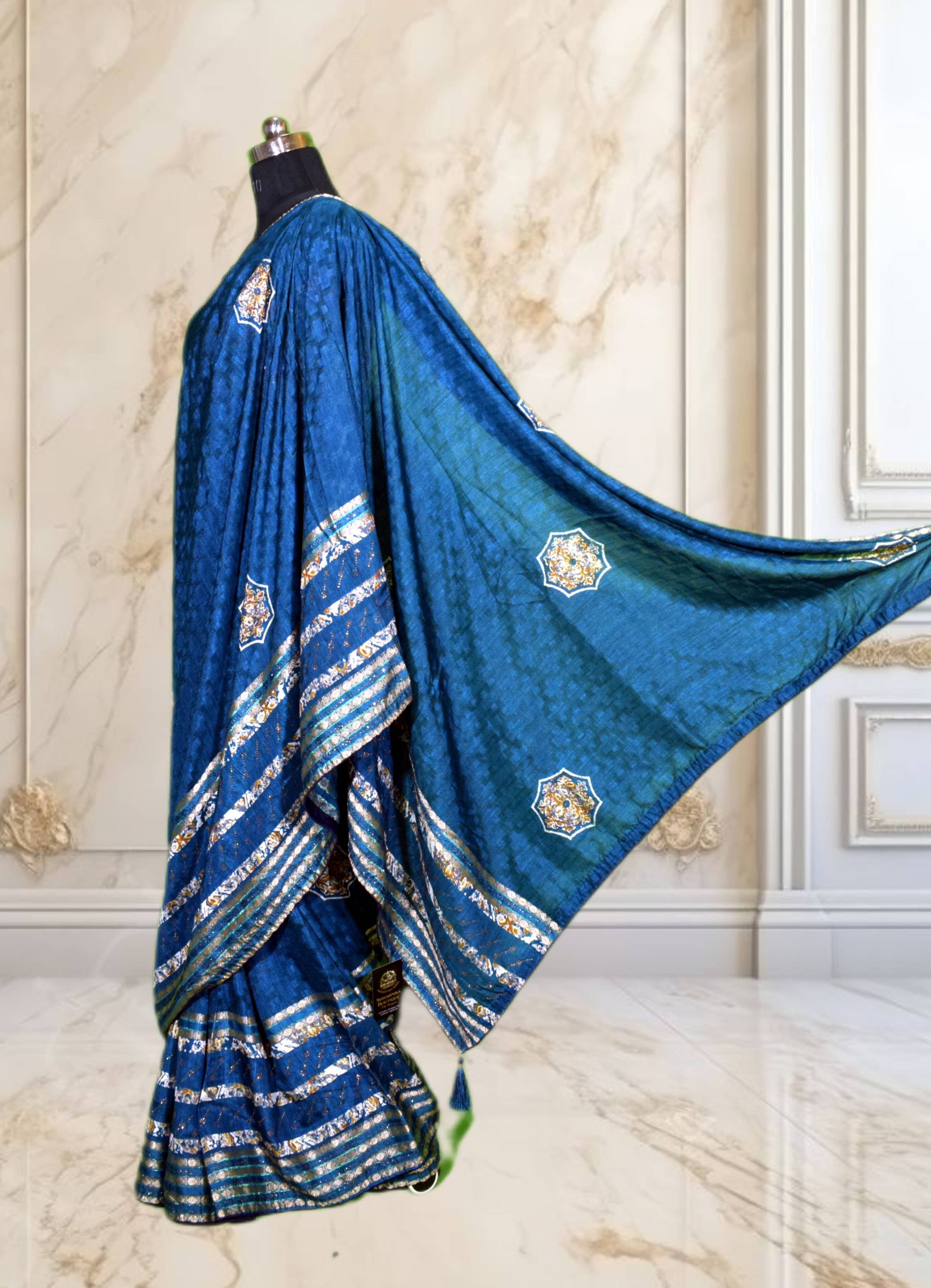 Ethnic Wear - Moss Brasso Net Saree in Jabalpur - Exquisite Siroski Work-https://media.vyaparify.com/vcards/products/476534/product_1767602497_695b79412b18e.png Image