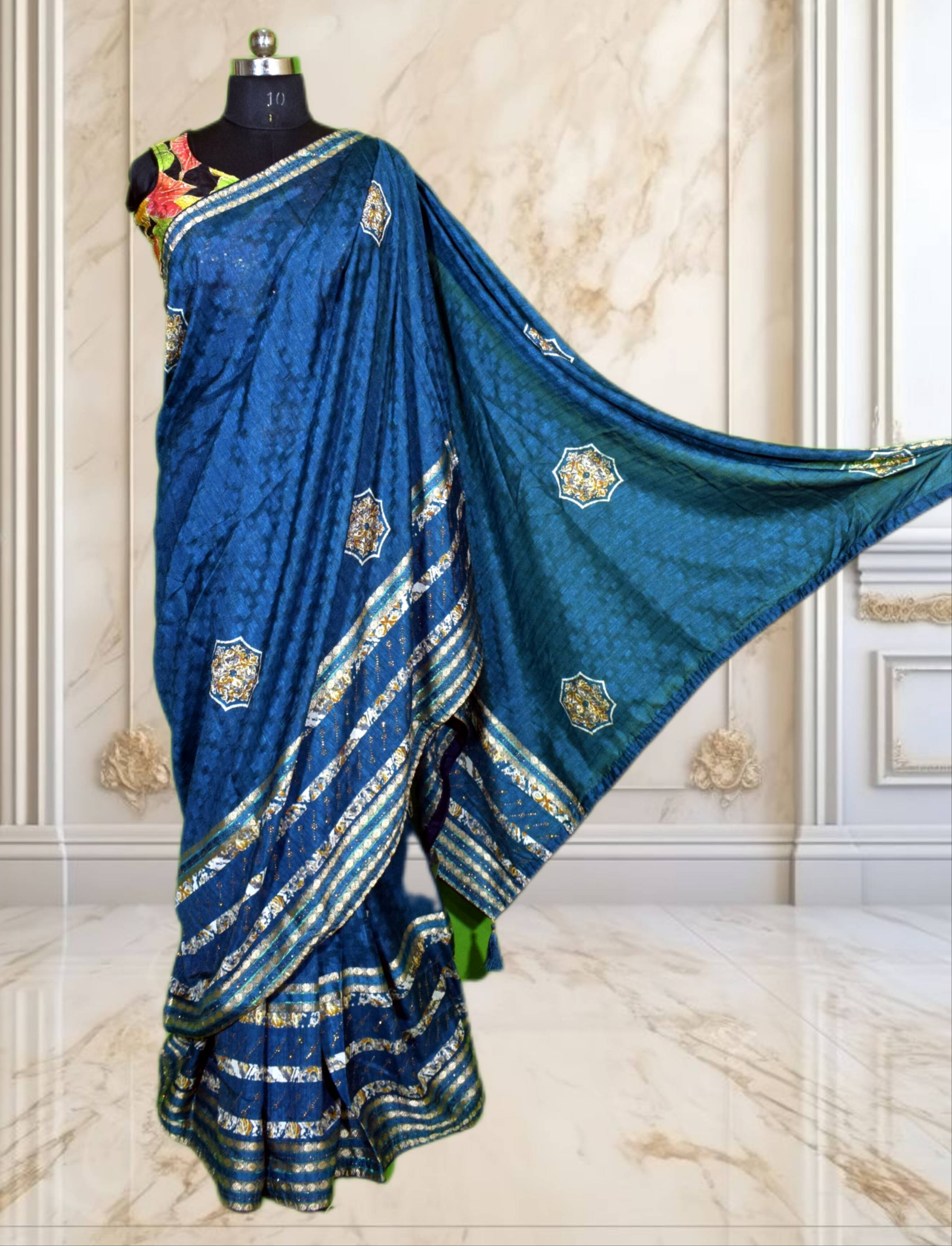 Ethnic Wear - Moss Brasso Net Saree in Jabalpur - Exquisite Siroski Work-https://media.vyaparify.com/vcards/products/476536/product_1767602497_695b79414bc65.png Image