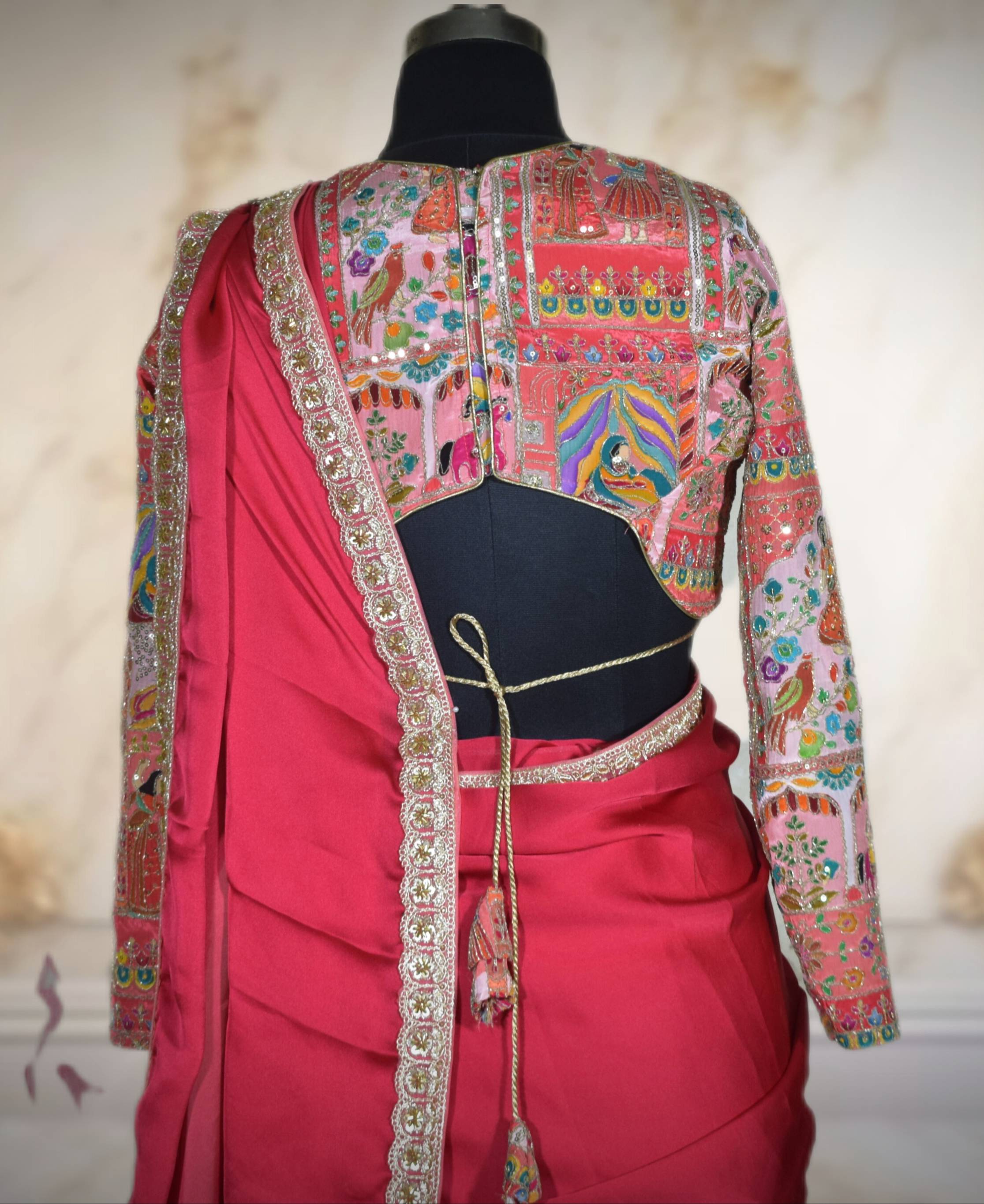 Designer Sari in Jabalpur: Elegant Maroon Georgette with Embroidered Blouse-https://media.vyaparify.com/vcards/products/477806/product_1767688494_695cc92e2db53.png Image