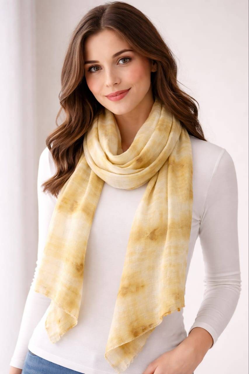 100% cotton Scarf Tie Dyed in New Panvel with 100% Onion Skin Dye -  - Buy Online at VAISHALI LAXMAN HONRAO