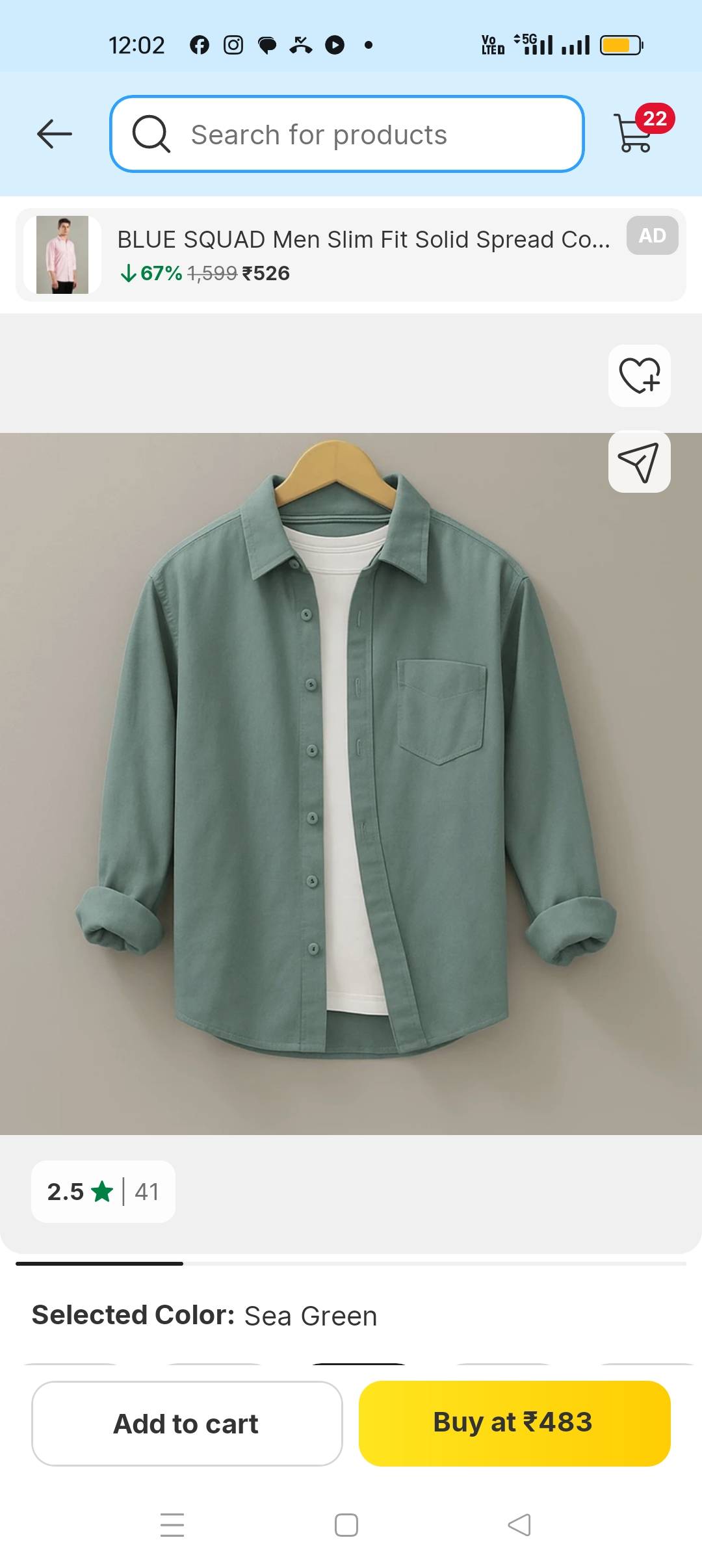 BLUE SQUAD Men Slim Fit Solid Shirt in Central Market: Stylish and Comfortable-https://media.vyaparify.com/vcards/products/481486/product_1767940434_6960a15217e34.png Image