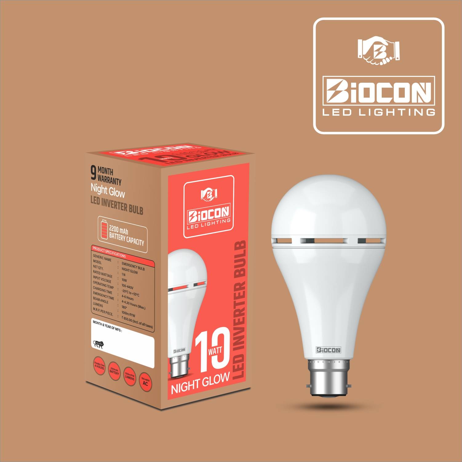 10w Emergency bulb -  - Buy Online at BIOCON ELECTRIC PRIVATE LIMITED