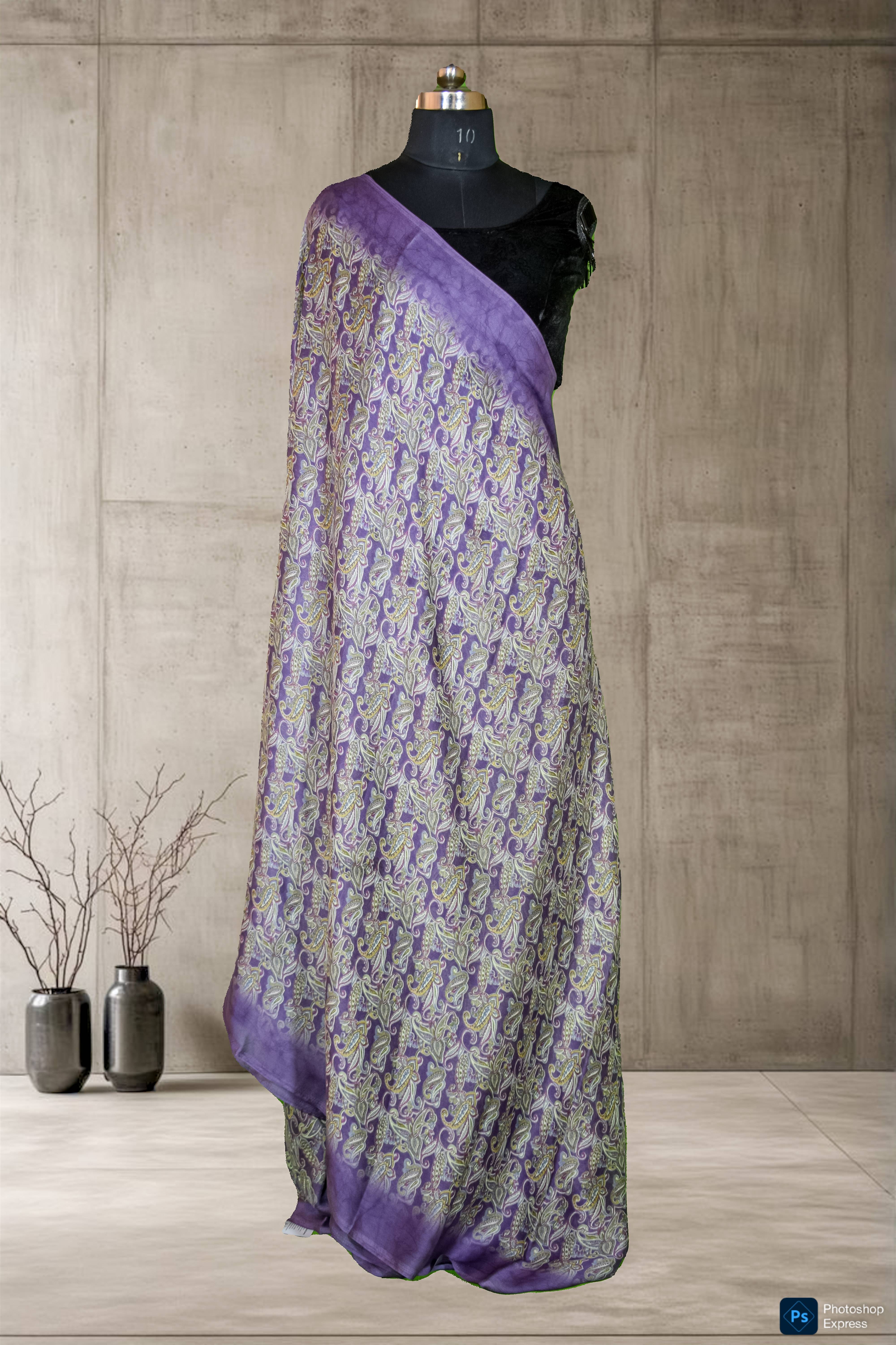 Chiffon Purple Paisley Printed Saree in Jabalpur - Elegant Occasion Wear-https://media.vyaparify.com/vcards/products/483033/product_1768103264_69631d601751b.png Image