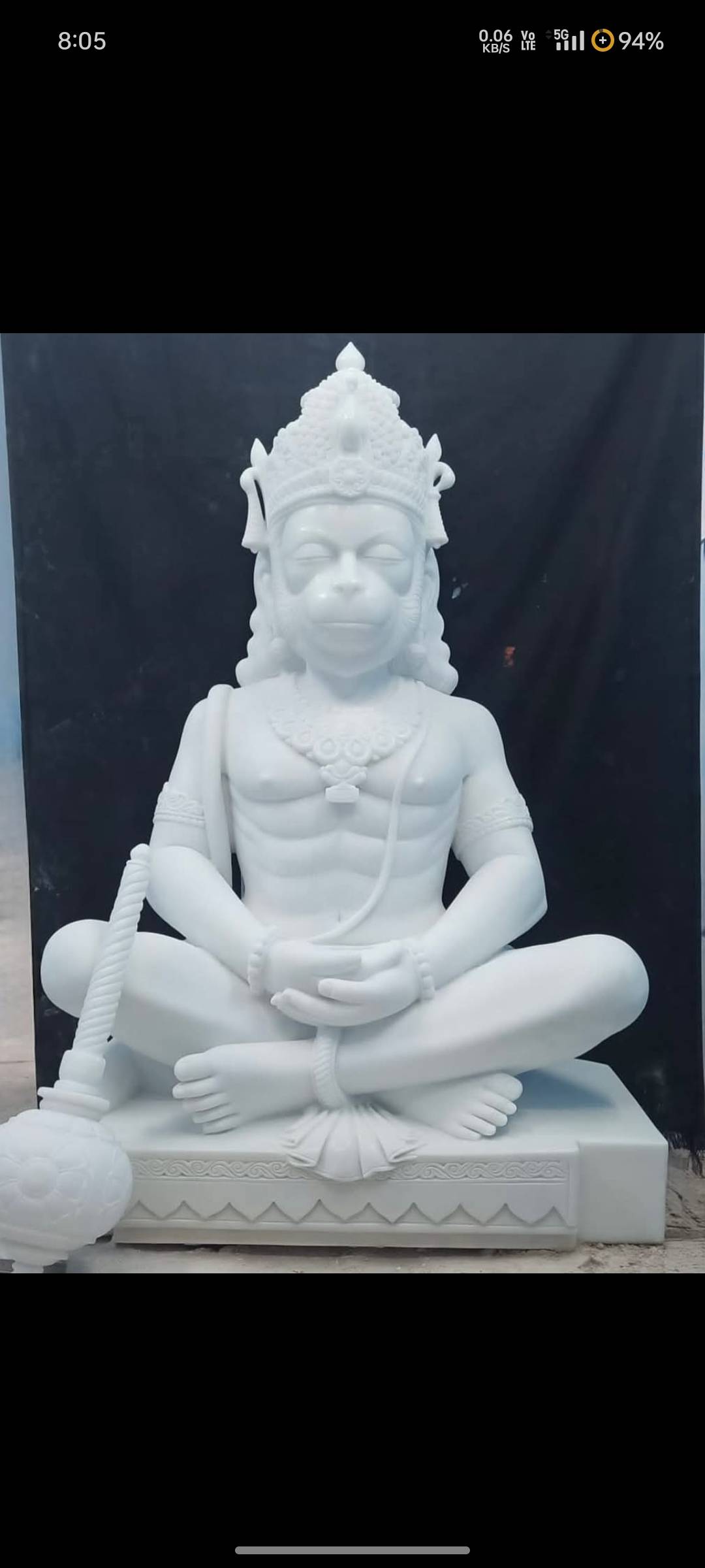 Marble Hanuman Statue in Jaipur: Exquisite Home Decor Accent-https://media.vyaparify.com/vcards/products/483053/product_1768116185_69634fd92b246.png Image