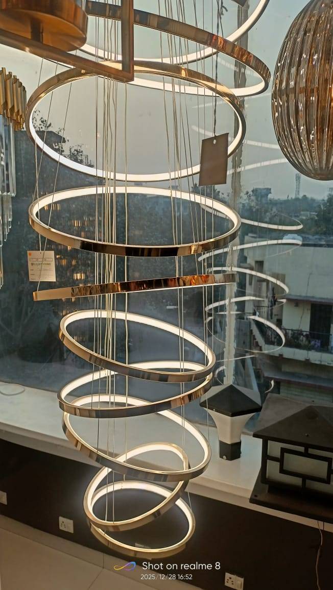 Modern Spiral LED Chandelier in Sagar Madhya Pradesh - Elegant Lighting Fixture-https://media.vyaparify.com/vcards/products/486786/product_1768456598_69688196d44e6.png Image