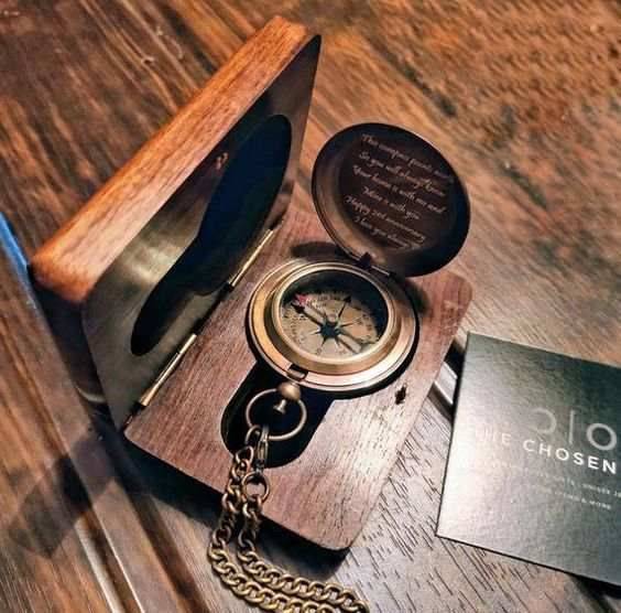 Vintage Brass Compass in Nagina Uttar Pradesh with Wooden Box for Navigation Enthusiasts-https://media.vyaparify.com/vcards/products/487560/product_1768491256_696908f8b77c5.png Image