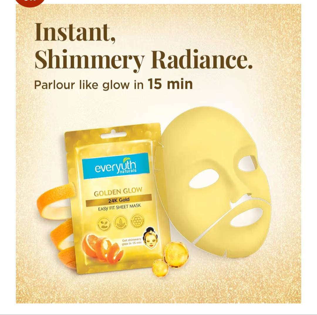 Everyuth Naturals Golden Glow 24K Gold Sheet Mask in Amrik Nagar for Radiant Skin-https://media.vyaparify.com/vcards/products/487776/product_1768543260_6969d41c0182a.png Image