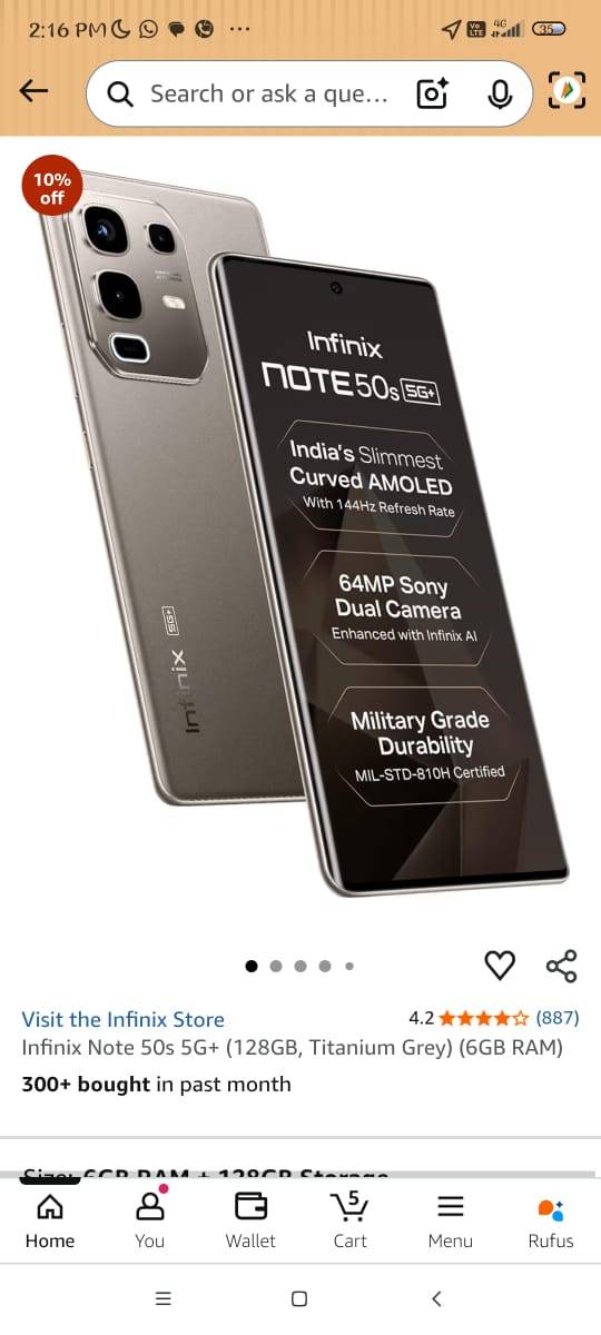 Infinix Note 50s 5G+ in Phagwara: Slimmest Curved AMOLED Display-https://media.vyaparify.com/vcards/products/490576/product_1768812440_696def98daf73.png Image