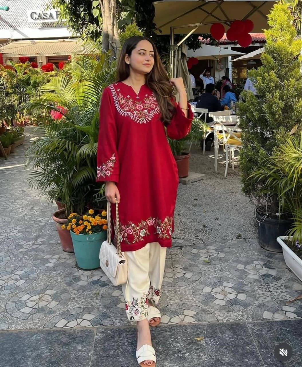 Fashion/Co-ord Set in BRAHMANIYAPARA - Red Embroidered, Premium Pure Cotton -  - Buy Online at RIDDHI FASHION