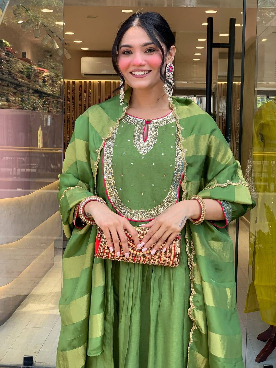 Arivelles Maheshwari Silk Special 3 Piece Set in Brahmaniyapara - Featuring Beautiful Embroidery Sequence - Image 1