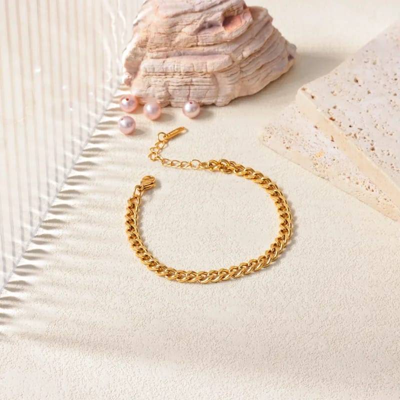 Geometric Pattern & 18K Gold Plated Bracelet