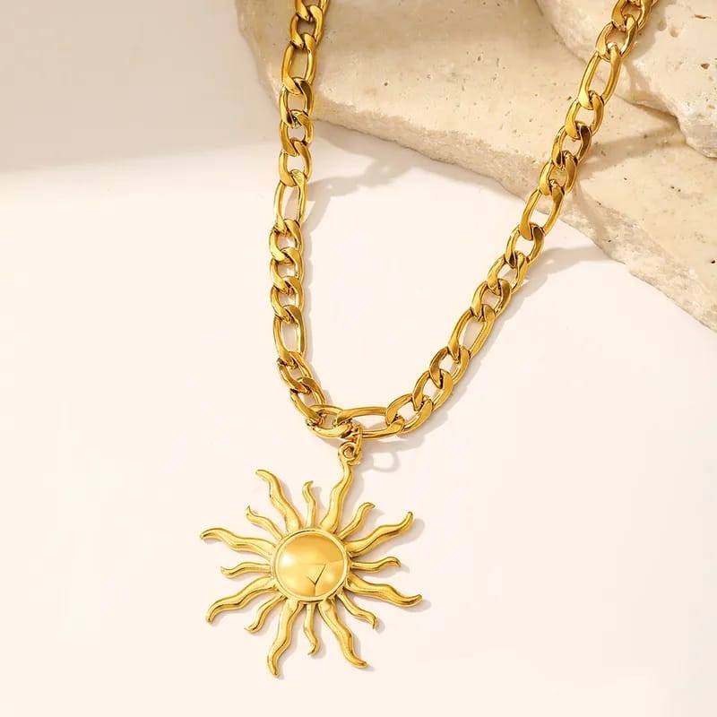 Jewelry/Iron Plating 18K Gold Plated Sunflower in Anj, Waterproof Non Tarnish - Image 2