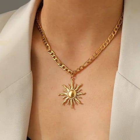 Jewelry/Iron Plating 18K Gold Plated Sunflower in Anj, Waterproof Non Tarnish - Image 3