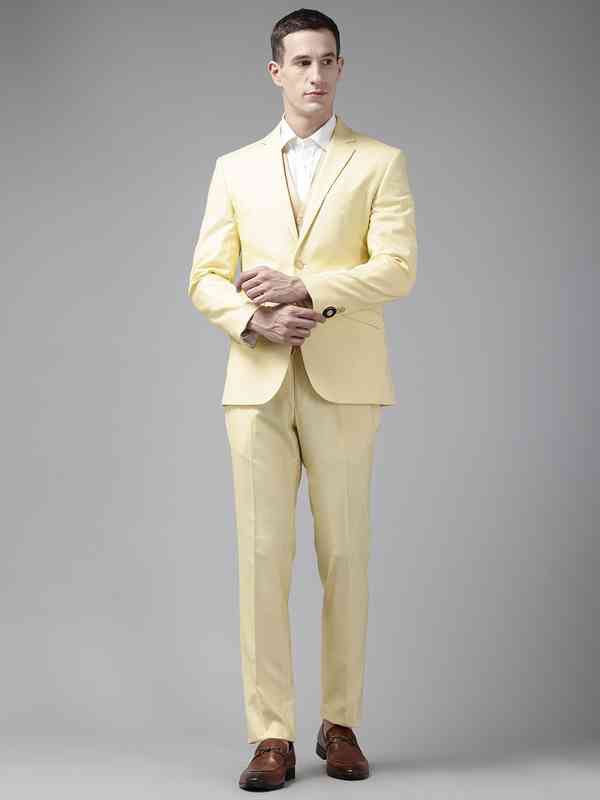 Men's Lemon Yellow Suit in Wholesale Bhagat Singh Cloth Market - Stylish and Elegant -  - Buy Online at VINOD KUMAR AND CO