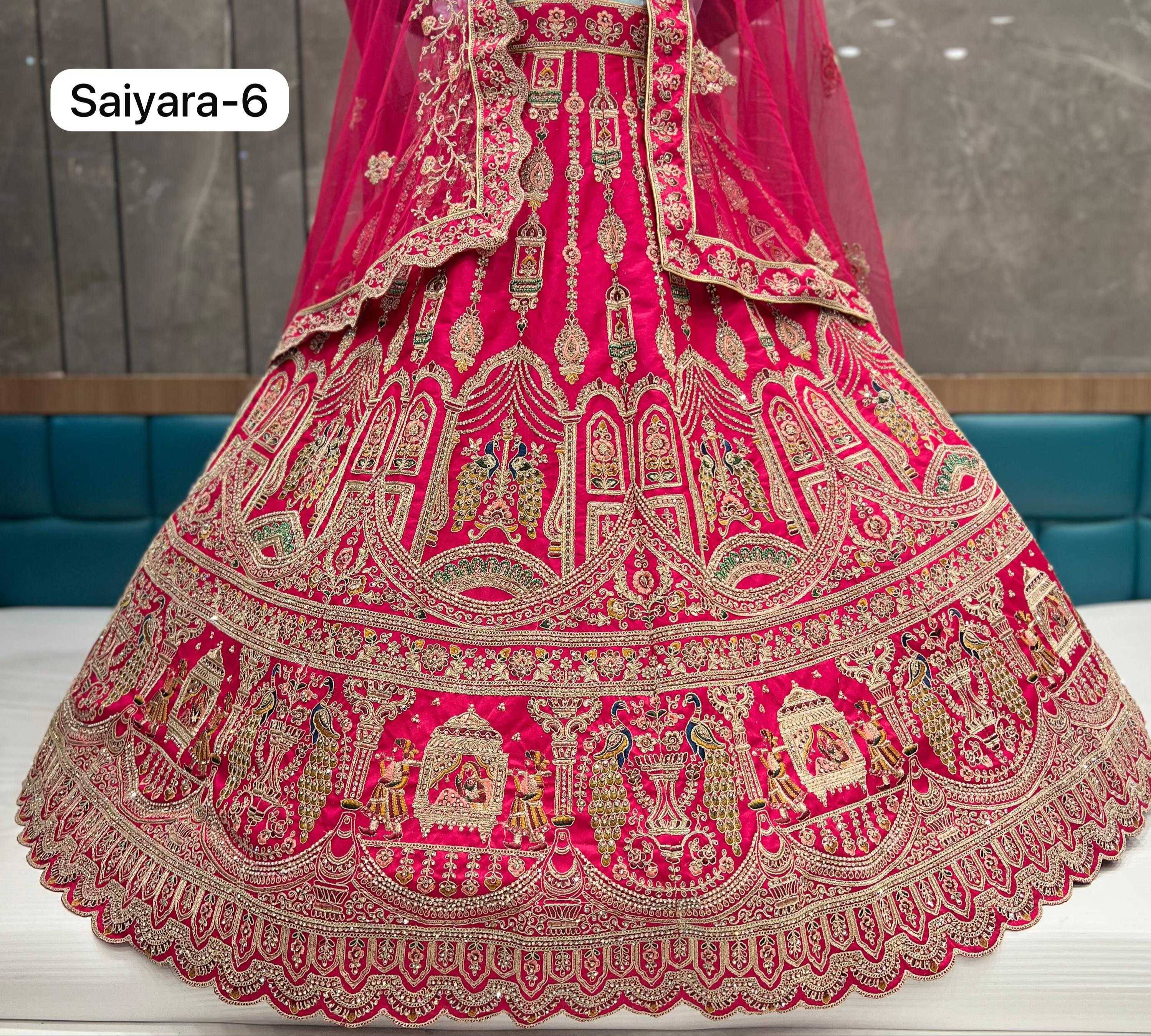 Saiyara-6 Bridal Lehenga in Gharsana Pink Embroidered for Radiant Look -  - Buy Online at JITENDER