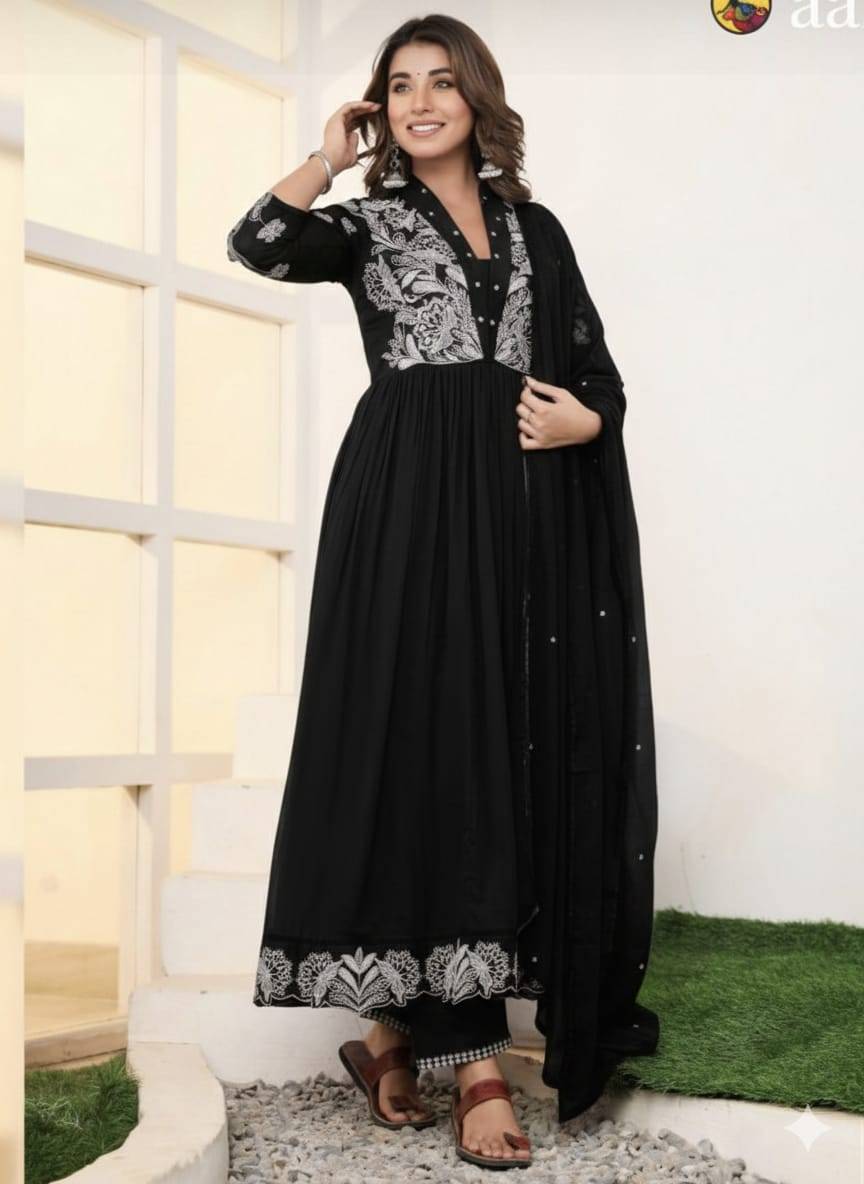 Anarkali Kurta in BRAHMANIYAPARA with Exquisite Detailing -  - Buy Online at RIDDHI FASHION
