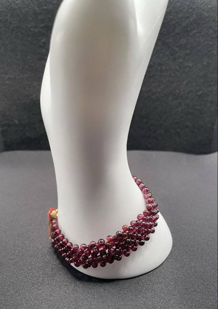 Garnet Choker Necklace and Bracelet - Image 2