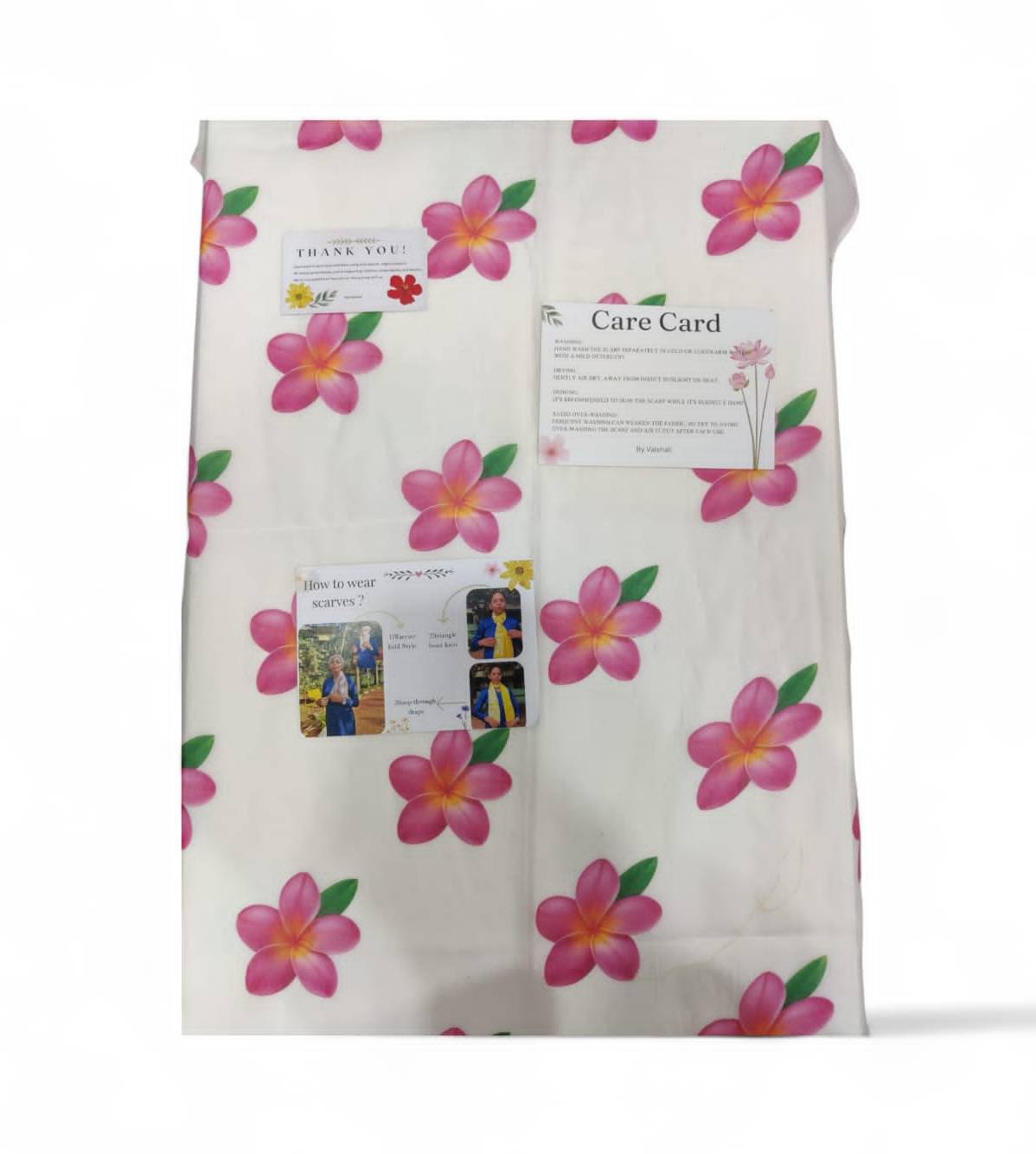 100% Cotton Scarf in New Panvel Featuring Champa Flower Motif - Image 2