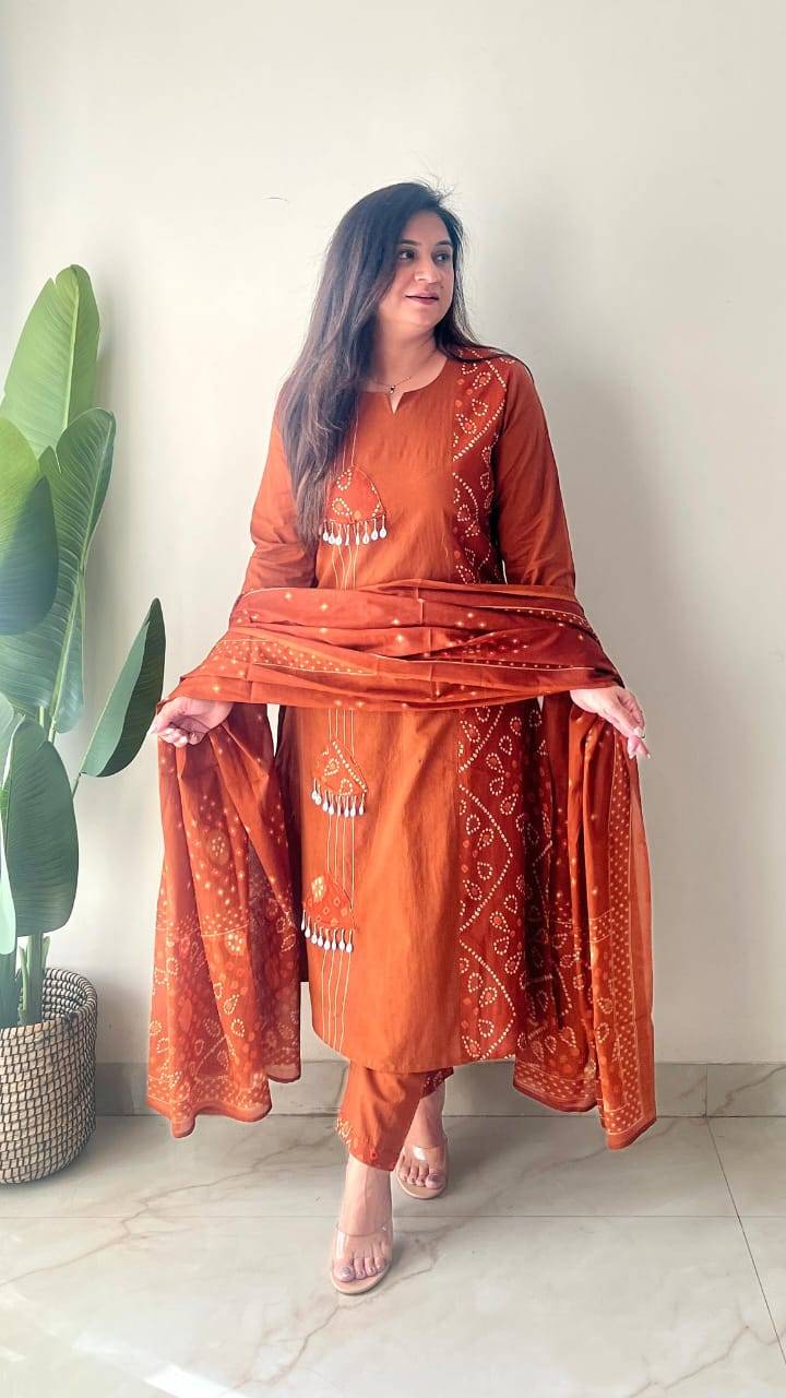 Pure Cotton Suit in BRAHMANIYAPARA with Exquisite Detail -  - Buy Online at RIDDHI FASHION