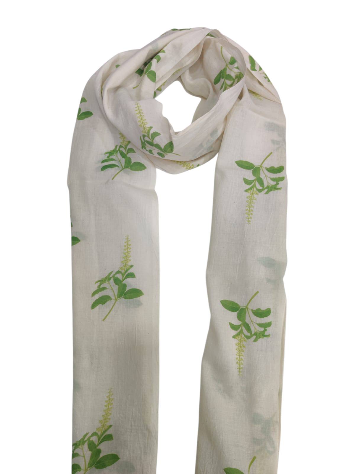 Cotton Scarf in New Panvel: Dyed with Tulsi, Sustainable Printing - Image 1