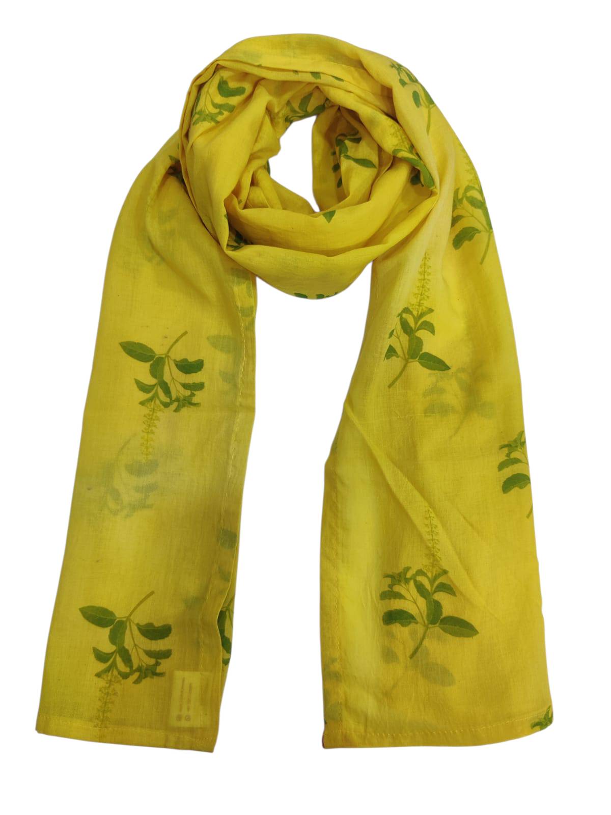 Cotton Scarf in New Panvel: Dyed with Tulsi, Sustainable Printing - Image 2