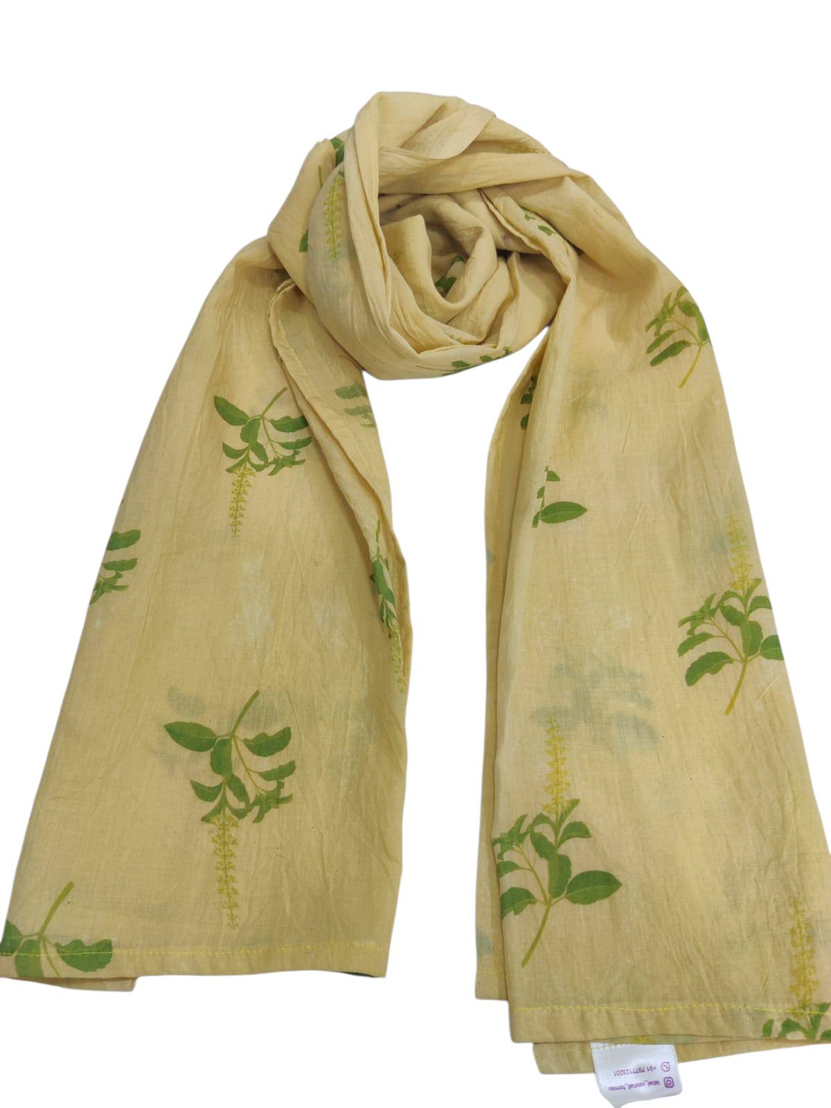Cotton Scarf in New Panvel: Dyed with Tulsi, Sustainable Printing - Image 3