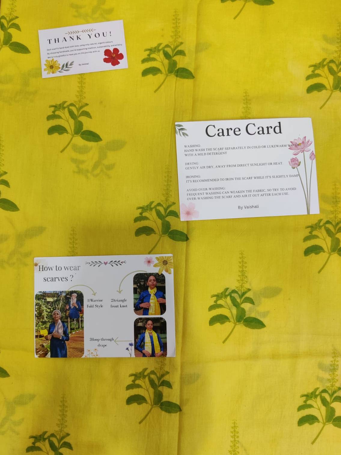 Cotton Scarf in New Panvel: Dyed with Tulsi, Sustainable Printing - Image 4