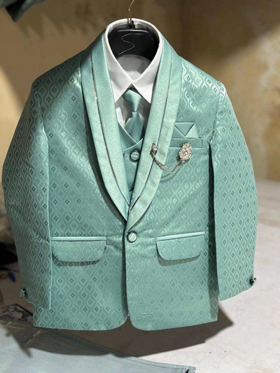 Boys' Suit in Mint Green Ulhasnagar - Stylish Brocade Fabric -  - Buy Online at SUDHA GARMENTS