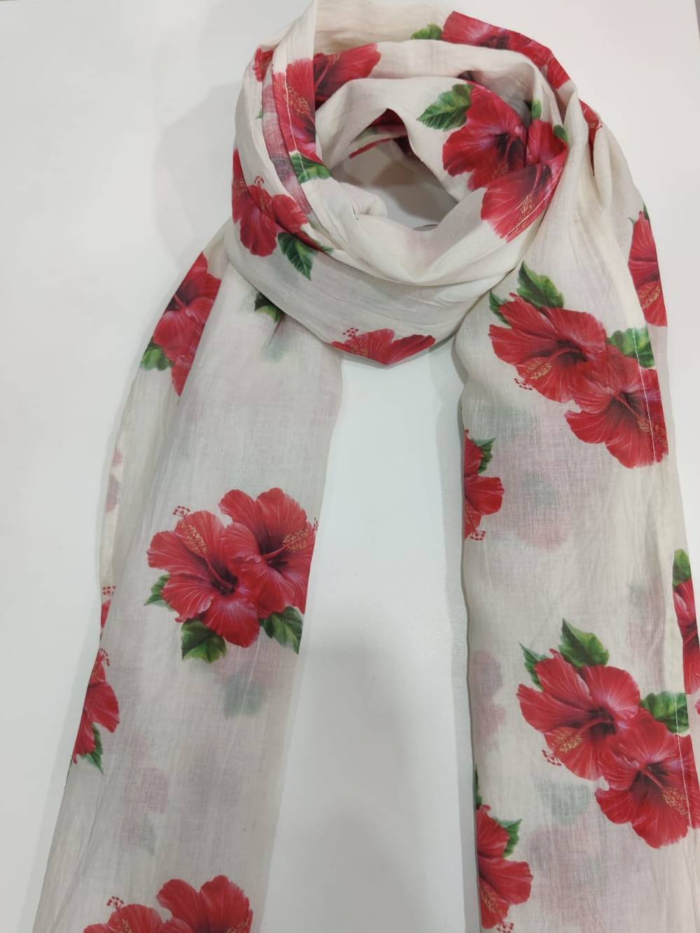  Hibiscus Cotton Scarf in New Panvel: Sustainable Style VAISHALI LAXMAN HONRAO C O HARIOMENTERPRISES SHOPNO 68 KISAN SERIVALE MARKET SECTOR 3 NEW PANVEL NEAR DAV SCHOOL